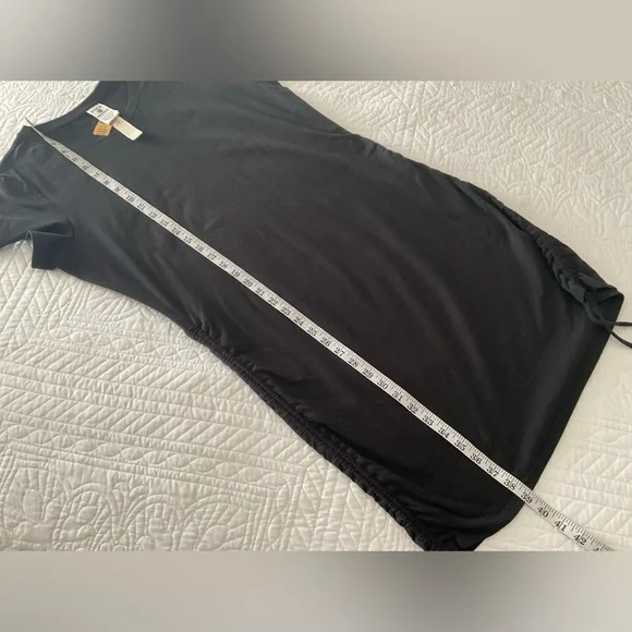 PINK Black Little Black T-Shirt Dress w/Adjustable Ruched Sides. XL NWT - Picture 7 of 11